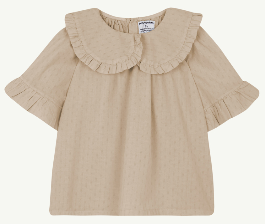                                                                                                                                                                                              Collar Blouse-Beige 